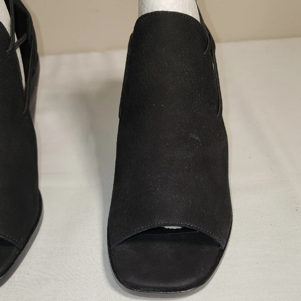 Eileen Fisher Black Block Heel Mules